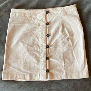 Blush pink button up skirt